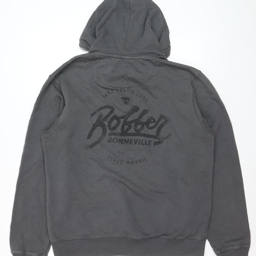 Triumph Mens Grey Pullover Hoodie L Motorcycle Graphic Sweatshirt