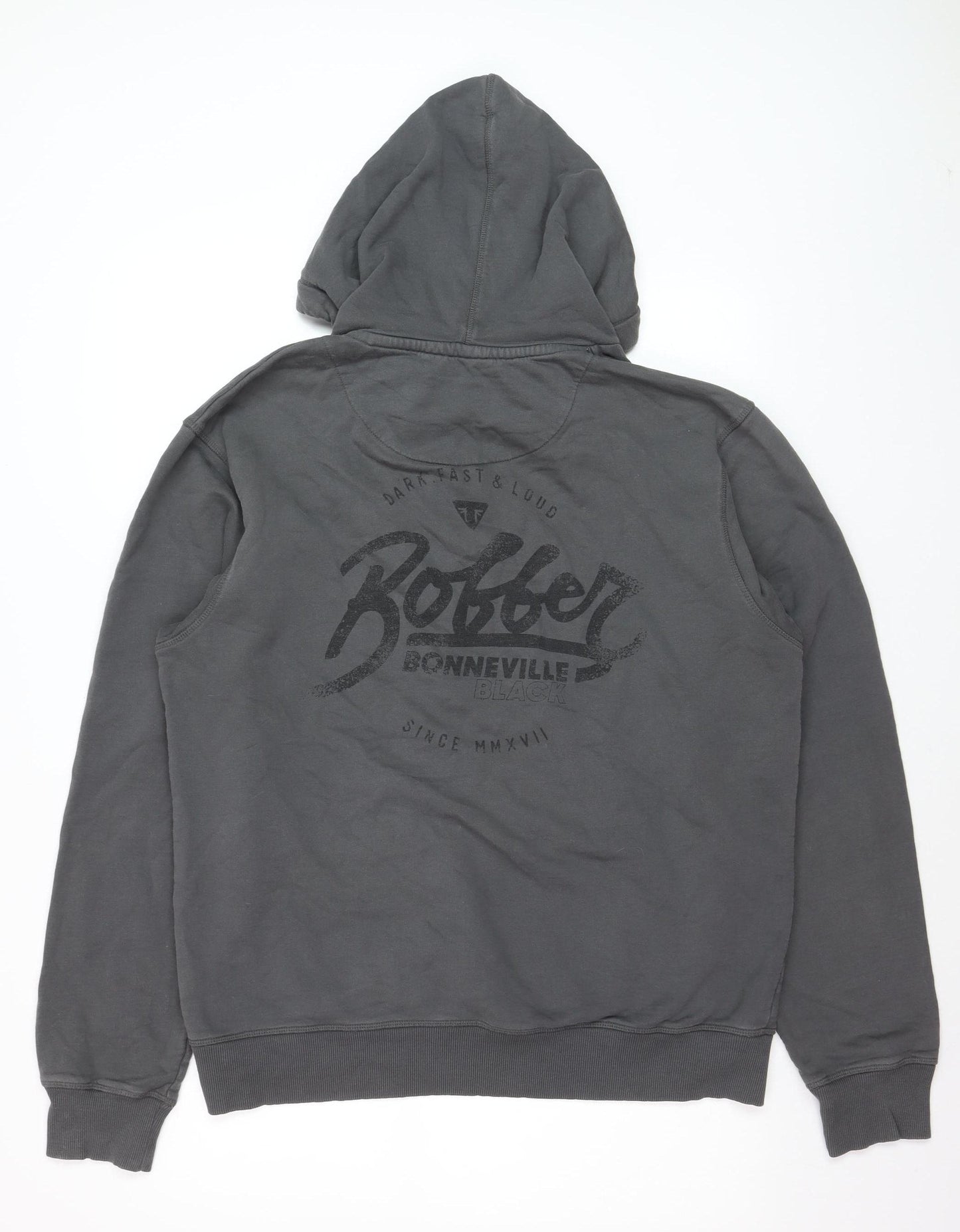 Triumph Mens Grey Pullover Hoodie L Motorcycle Graphic Sweatshirt