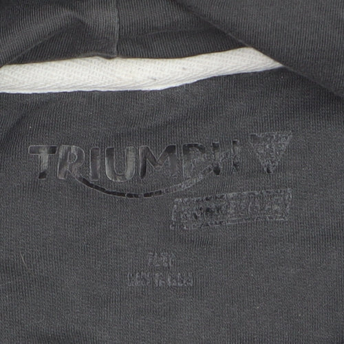 Triumph Mens Grey Pullover Hoodie L Motorcycle Graphic Sweatshirt
