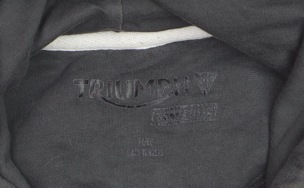 Triumph Mens Grey Pullover Hoodie L Motorcycle Graphic Sweatshirt