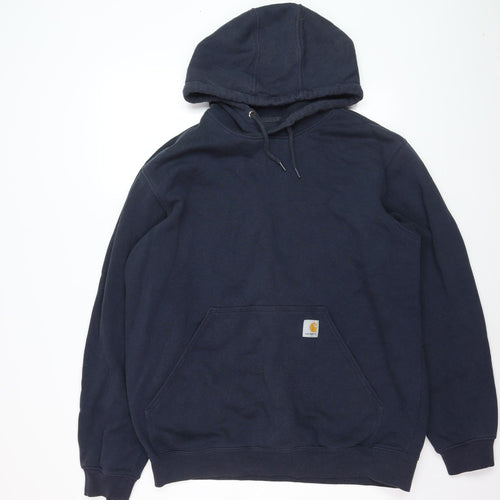 Carhartt Men's Blue Pullover Hoodie L Heavyweight Fleece Original Fit