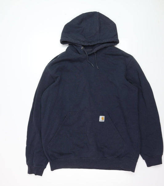 Carhartt Men's Blue Pullover Hoodie L Heavyweight Fleece Original Fit