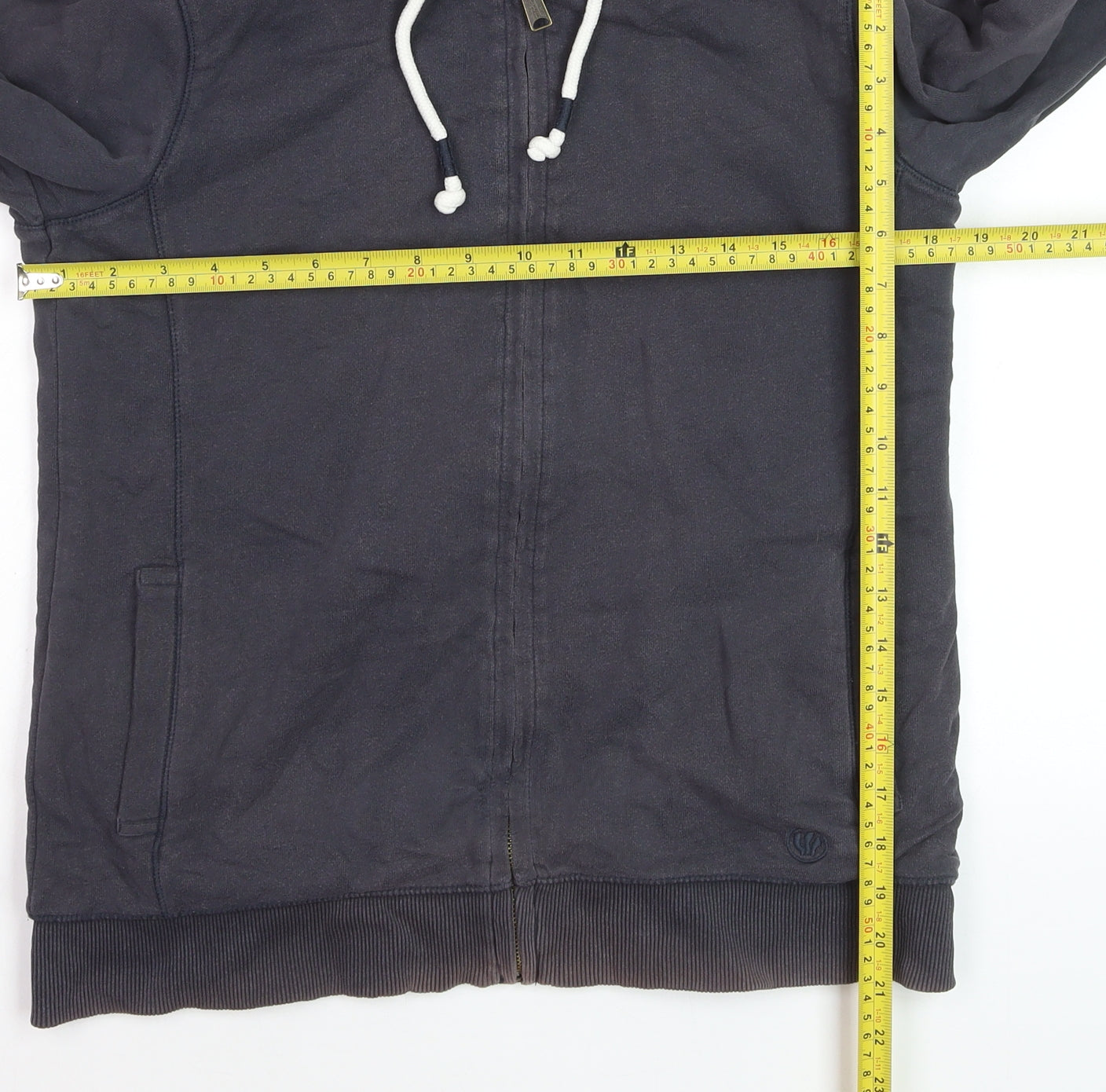 Fat Face Boys Grey Full Zip Hoodie Cotton Blend Sherpa Lined Size L