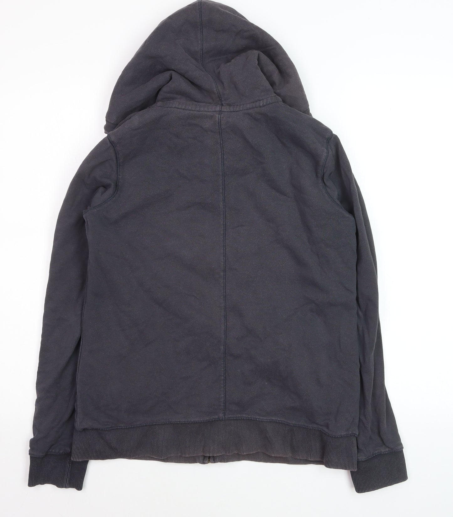 Fat Face Boys Grey Full Zip Hoodie Cotton Blend Sherpa Lined Size L