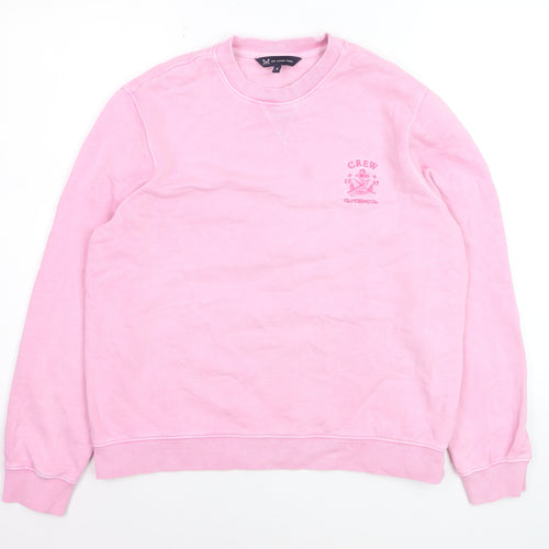 Crew Clothing Women Pink Cotton Elastane Pullover Sweatshirt Size 8