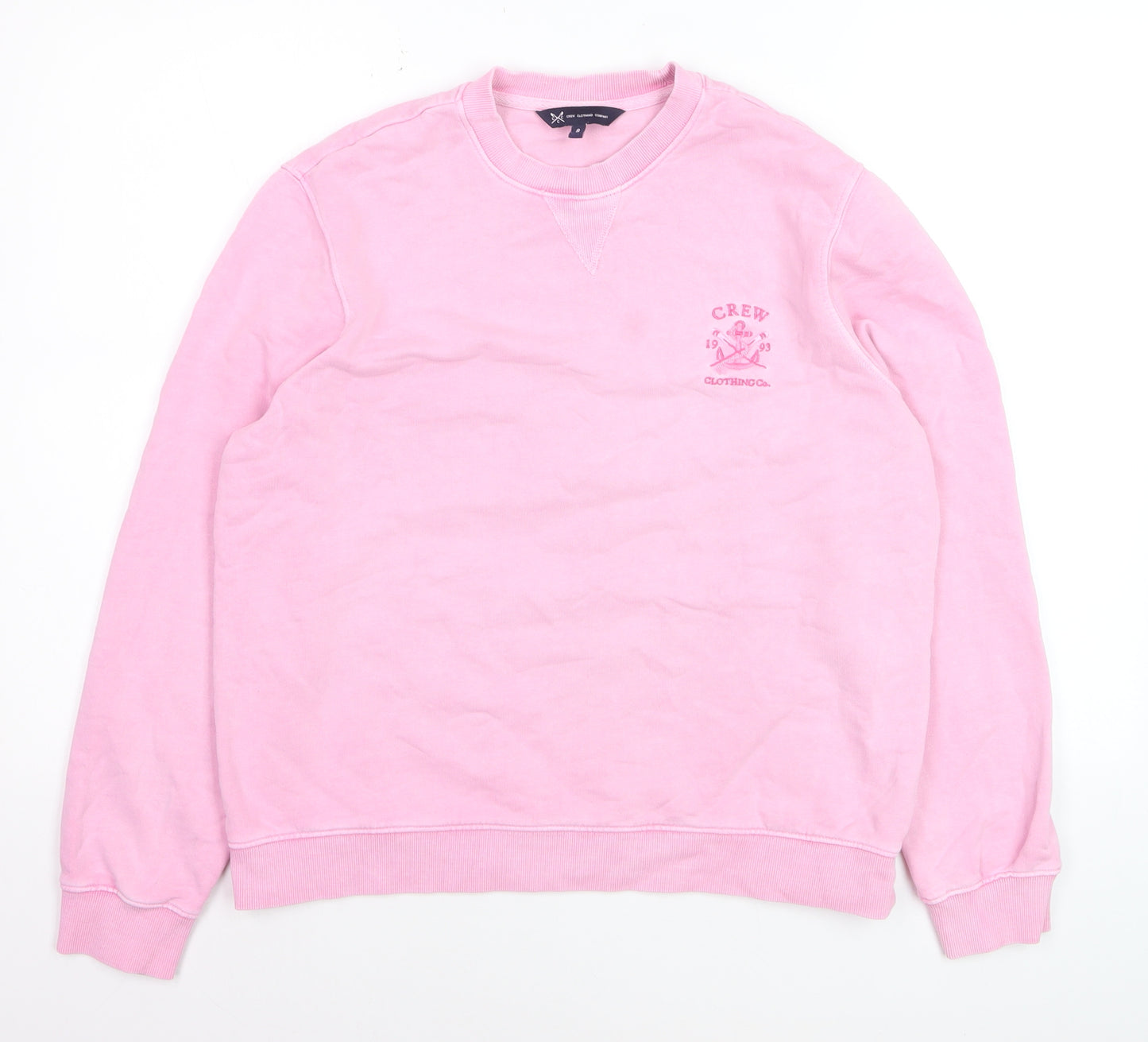 Crew Clothing Women Pink Cotton Elastane Pullover Sweatshirt Size 8