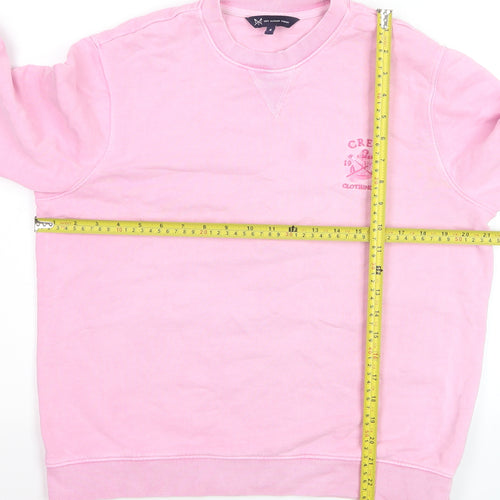 Crew Clothing Women Pink Cotton Elastane Pullover Sweatshirt Size 8