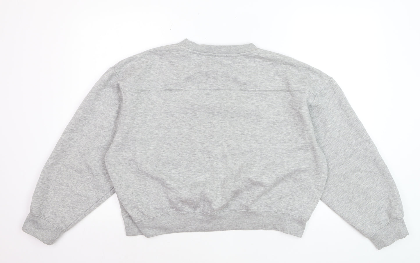 ZARA Women Grey Crew Neck Pullover Sweatshirt Size L