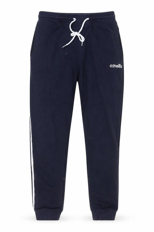 Front view of O'Neill Men's Black Medium Jogger Sweatpants with Side Stripes