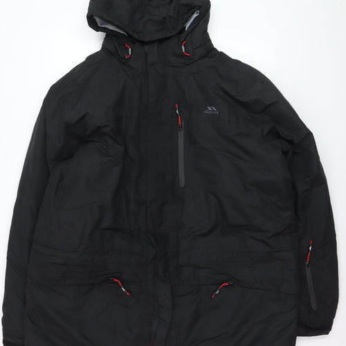 Trespass Men's Black 2XL Waterproof Hooded Parka Jacket