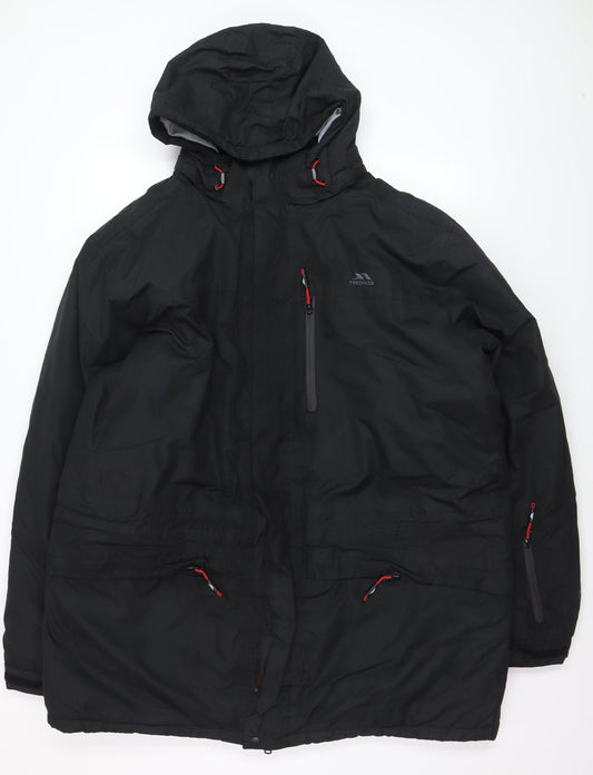 Trespass Men's Black 2XL Waterproof Hooded Parka Jacket