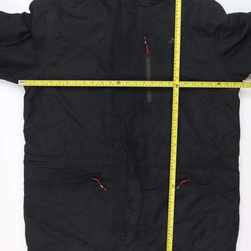 Trespass Men's Black 2XL Waterproof Hooded Parka Jacket