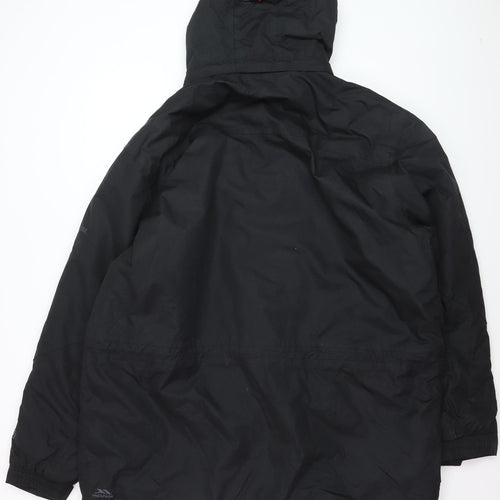 Trespass Men's Black 2XL Waterproof Hooded Parka Jacket