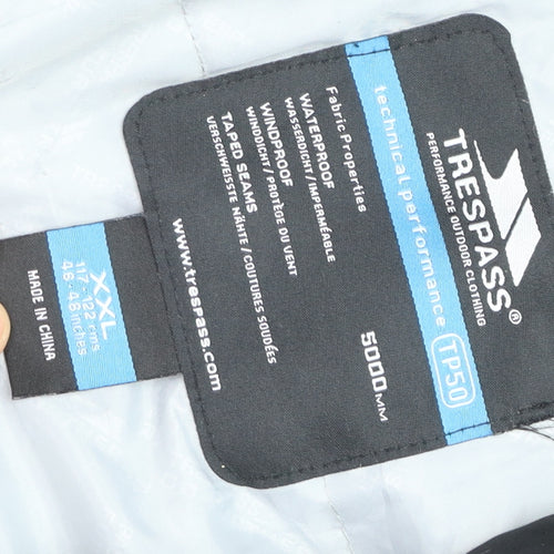 Trespass Men's Black 2XL Waterproof Hooded Parka Jacket