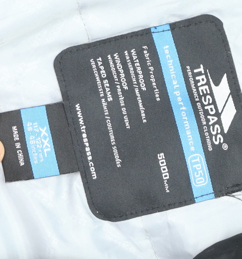 Trespass Men's Black 2XL Waterproof Hooded Parka Jacket