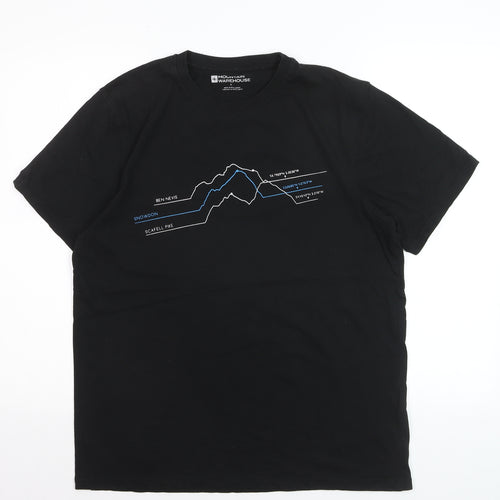 Mountain Warehouse Men’s Black Outdoor Graphic Crew Neck T-Shirt M