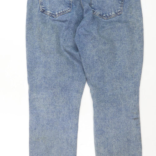 Noisy May Women's Blue Mom Jeans Size 10 High Waist Distressed Denim