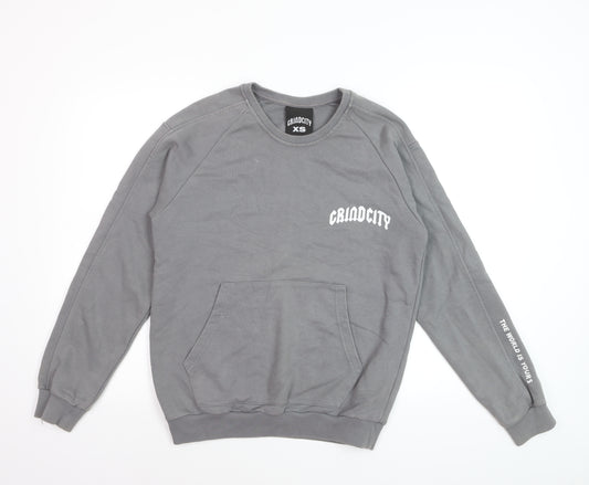 GrindCity Men's Grey XS Crew Neck Pullover Sweatshirt