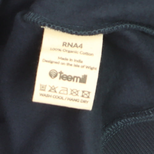 Teemill Men’s Blue 2XL Crew Neck Pullover Sweatshirt with Graphic Print