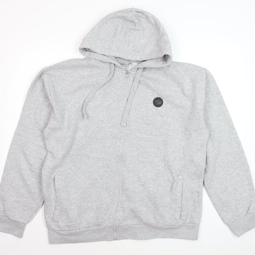 Leeds Rhinos Mens Grey XL Full Zip Hoodie Sweatshirt
