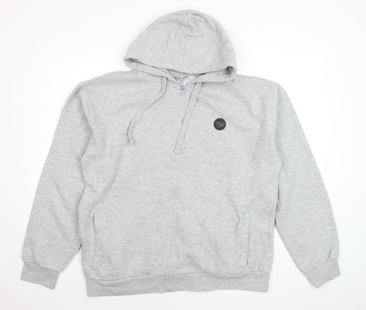 Leeds Rhinos Mens Grey XL Full Zip Hoodie Sweatshirt