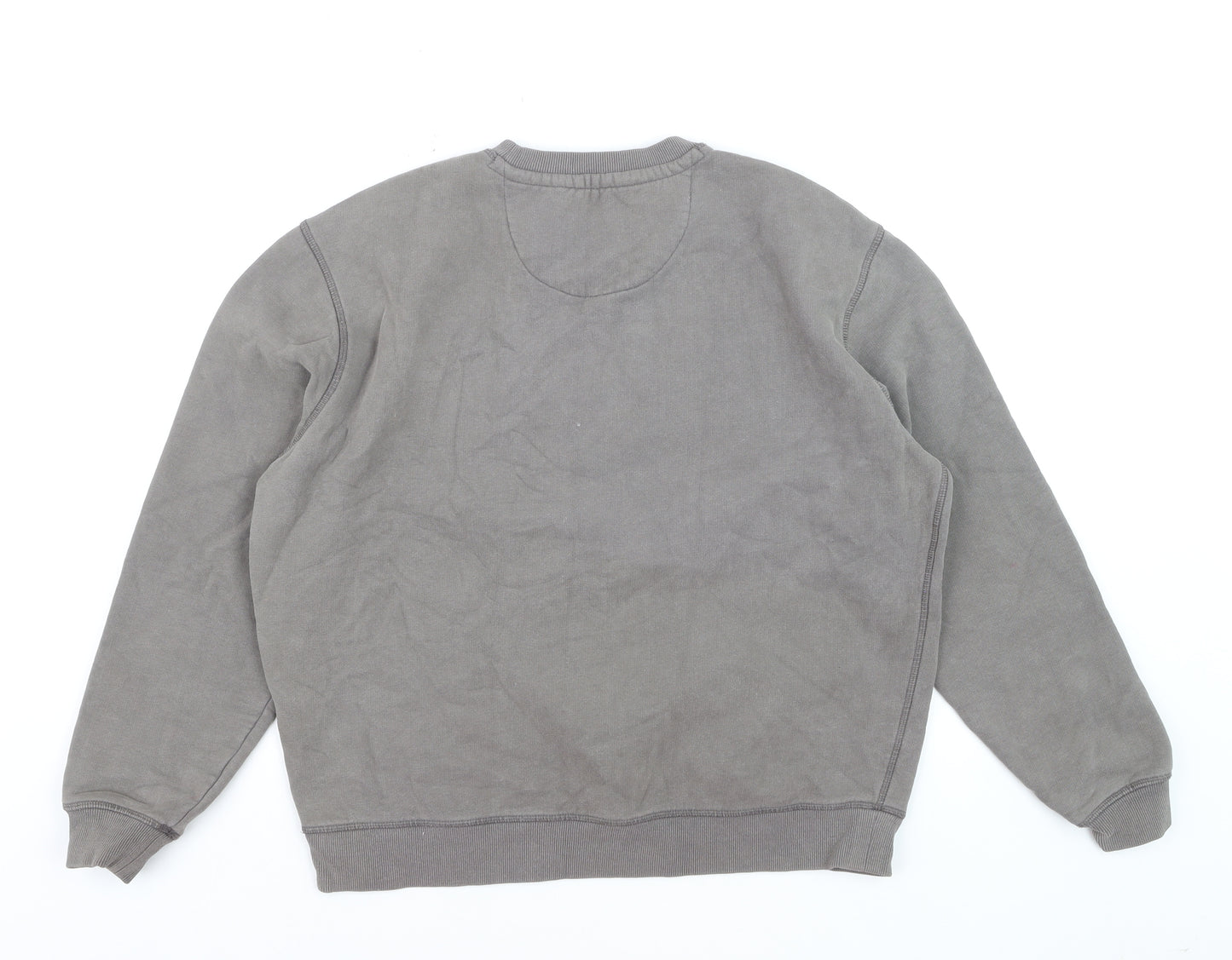 Jack Wills Womens Grey Logo Pullover Sweatshirt L Cotton Blend