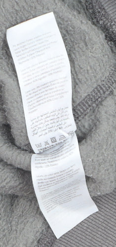 Jack Wills Womens Grey Logo Pullover Sweatshirt L Cotton Blend