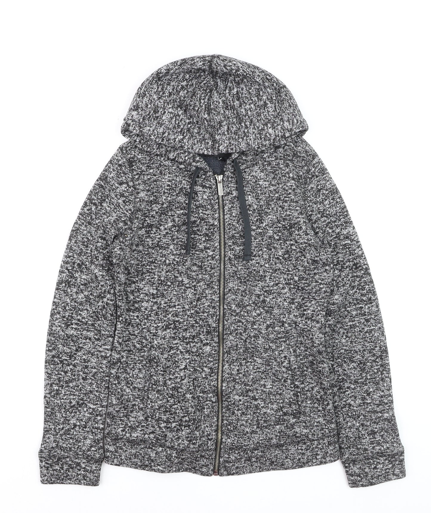 Next Women Grey Size 6 Hooded Knit Full Zip Activewear Jacket