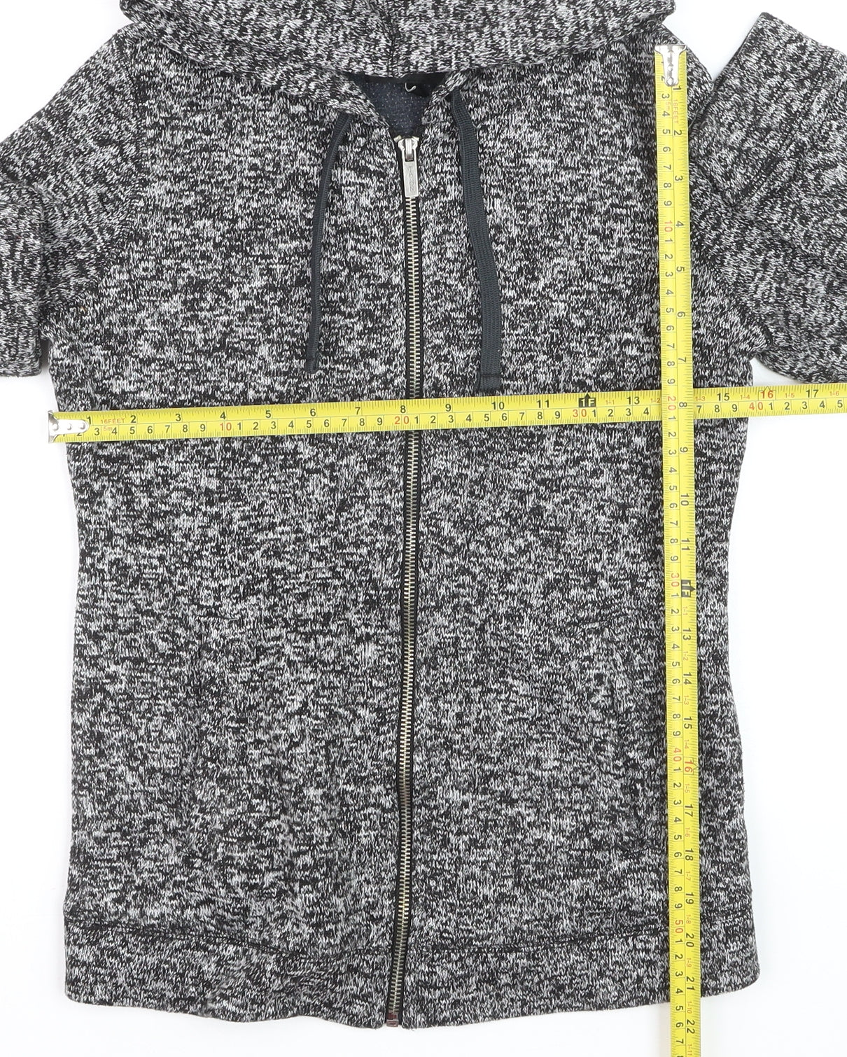 Next Women Grey Size 6 Hooded Knit Full Zip Activewear Jacket