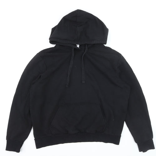 DIVIDED Men’s Black Pullover Hoodie L Fleece Cotton Blend