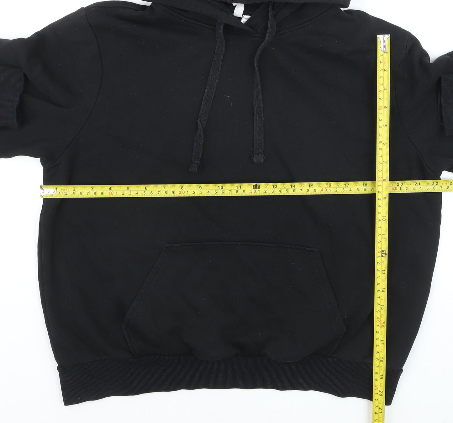 DIVIDED Men’s Black Pullover Hoodie L Fleece Cotton Blend