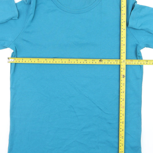 United Colors of Benetton Women's Blue Long Sleeve Cotton T-Shirt L