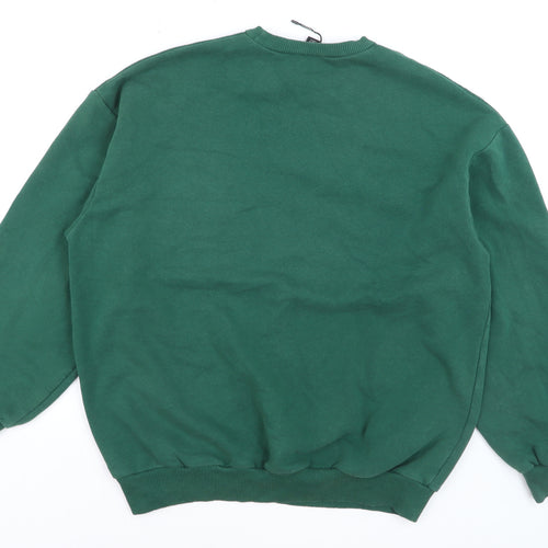 Boohoo Women's Green Crew Neck Pullover Sweatshirt XS Casual