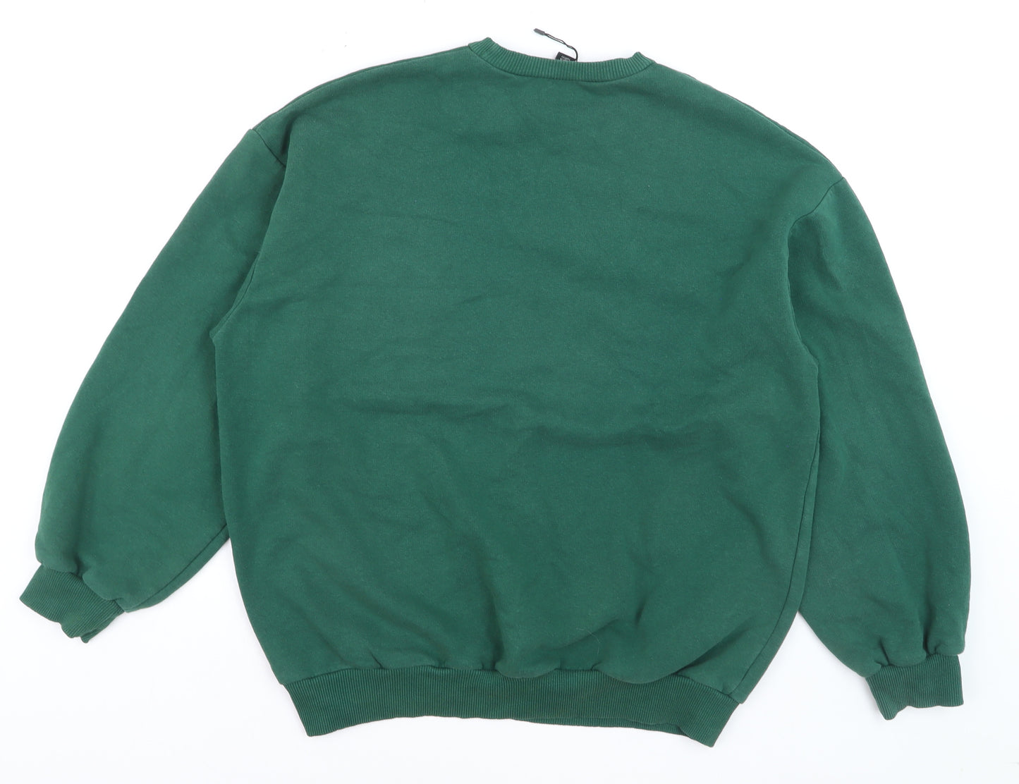 Boohoo Women's Green Crew Neck Pullover Sweatshirt XS Casual