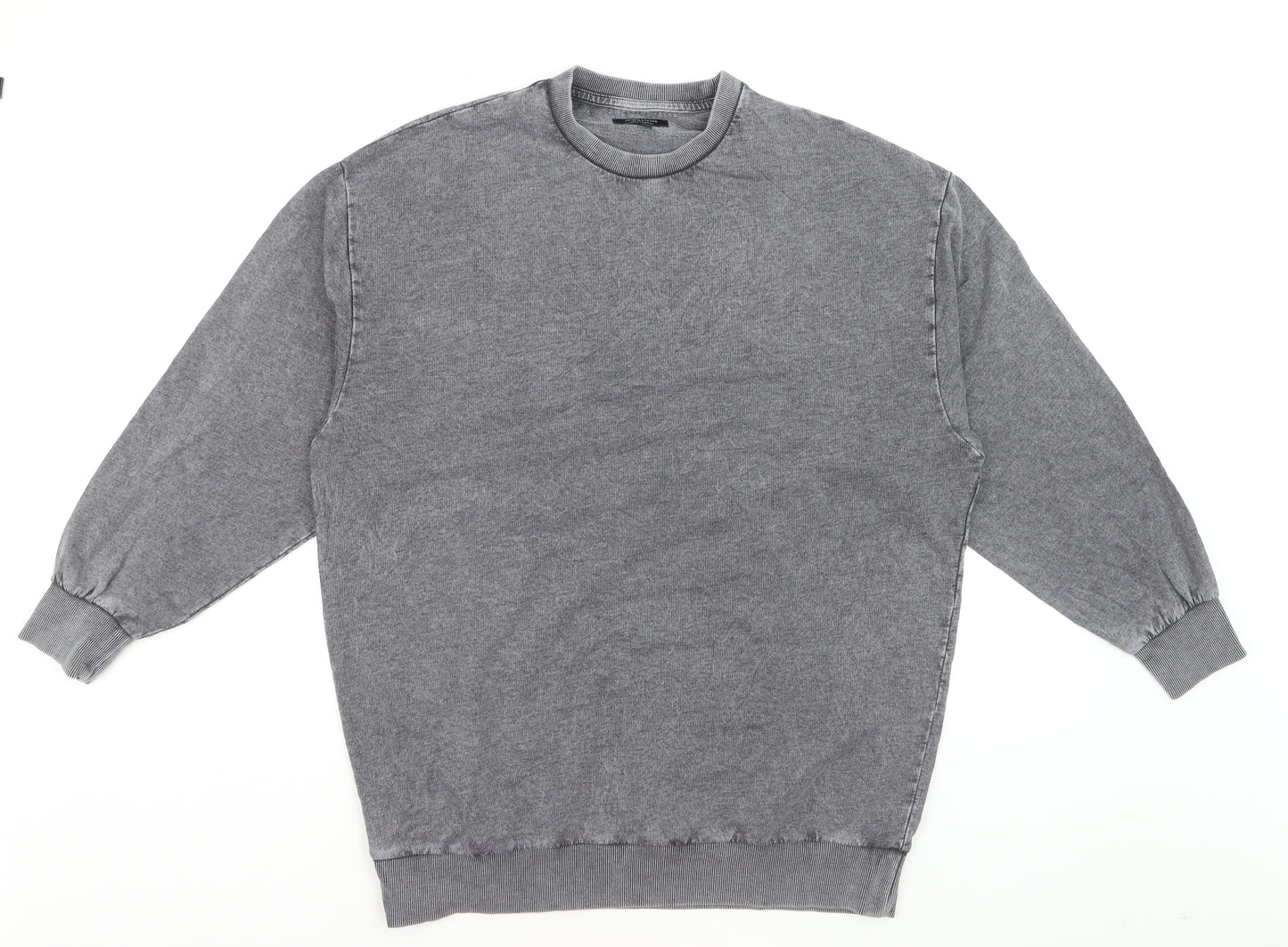 JD Williams Women Grey Cotton Sweatshirt Size 12 Crew Neck Pullover