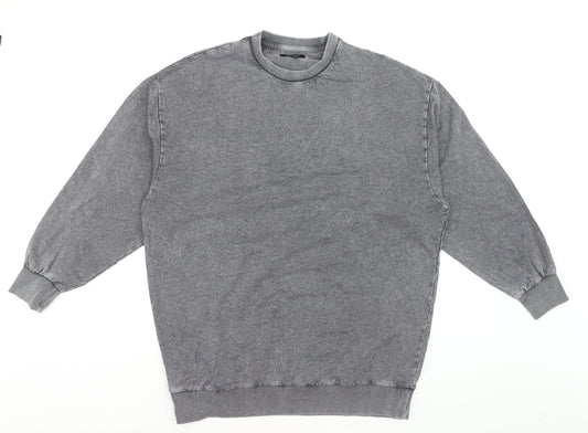 JD Williams Women Grey Cotton Sweatshirt Size 12 Crew Neck Pullover