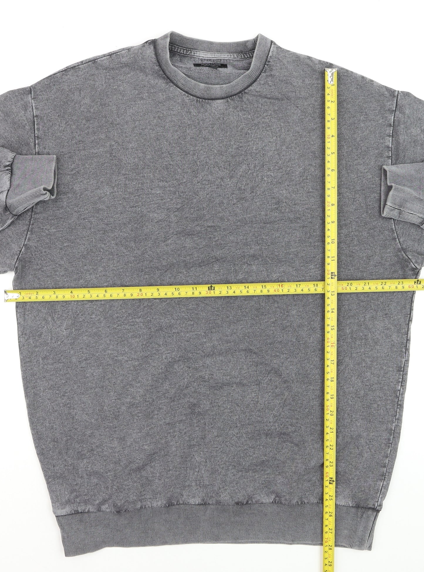 JD Williams Women Grey Cotton Sweatshirt Size 12 Crew Neck Pullover