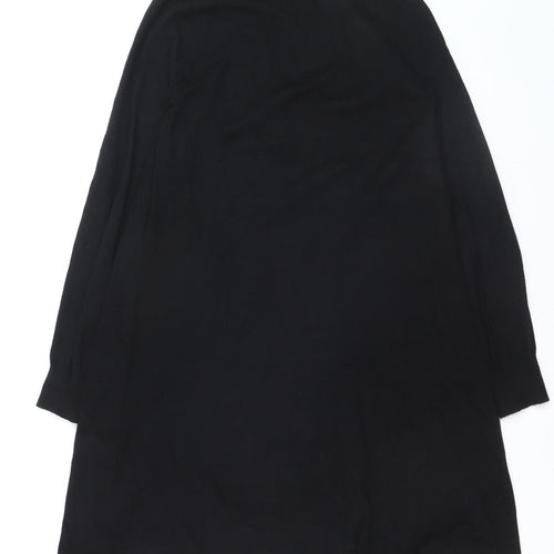 Pieces Women Black Shift Knit Dress L Long Sleeve High Neck