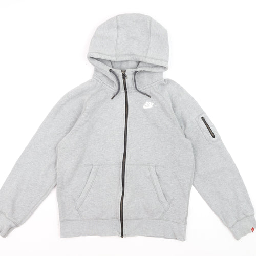 Nike Men's Grey Full Zip Hoodie Small Fleece Sweatshirt