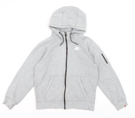 Nike Men's Grey Full Zip Hoodie Small Fleece Sweatshirt