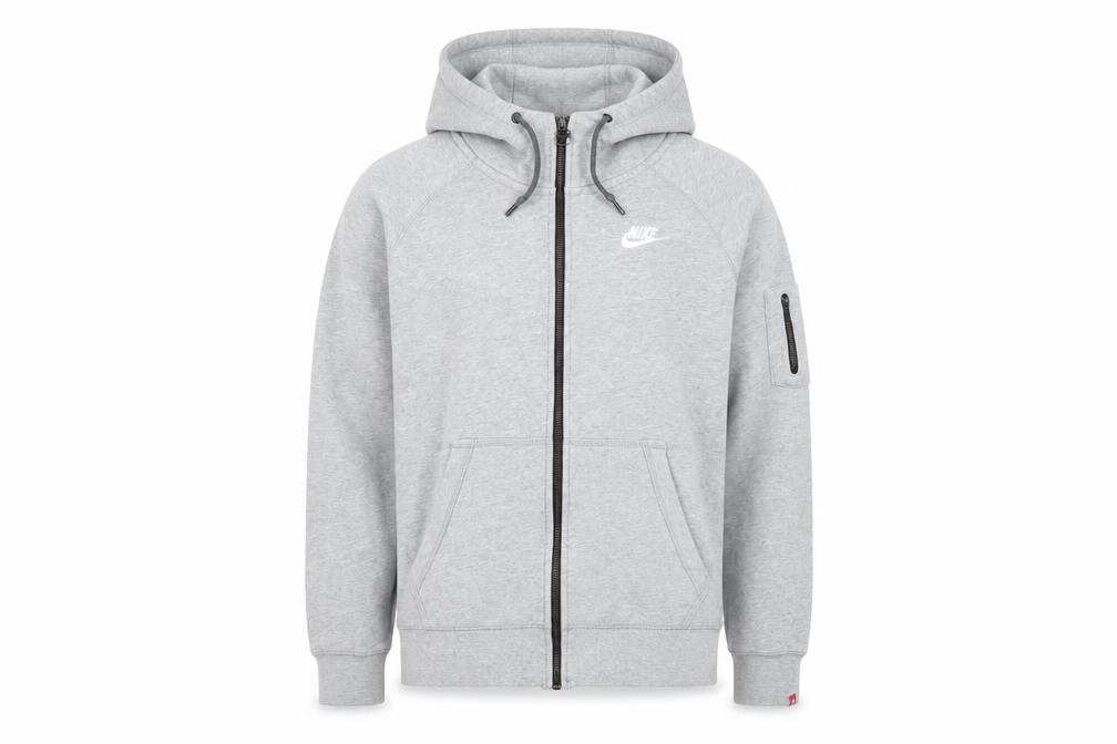 Nike Men's Grey Full Zip Hoodie Small Fleece Sweatshirt