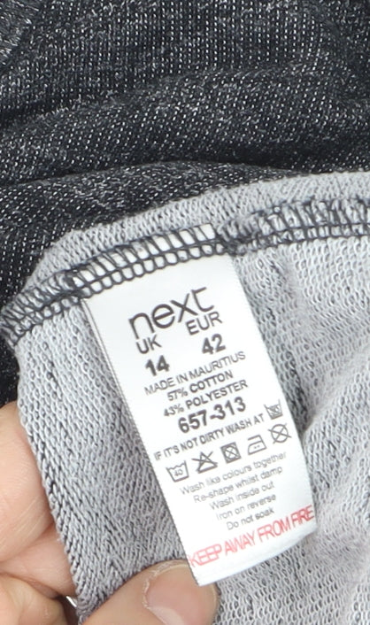 Next Women Grey Pullover Sweatshirt Size 14 Cotton Blend