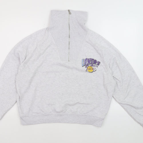 NBA Los Angeles Lakers Grey 1/4 Zip Sweatshirt Women M Regular Fit