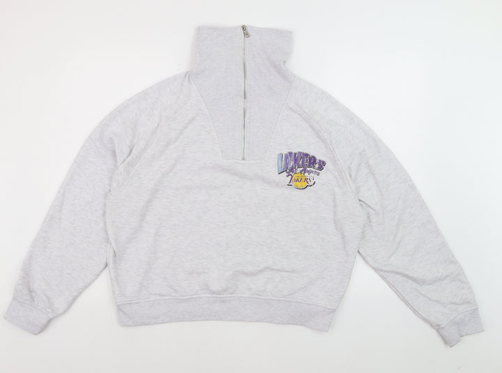 NBA Los Angeles Lakers Grey 1/4 Zip Sweatshirt Women M Regular Fit