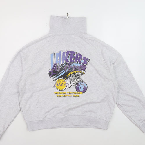 NBA Los Angeles Lakers Grey 1/4 Zip Sweatshirt Women M Regular Fit
