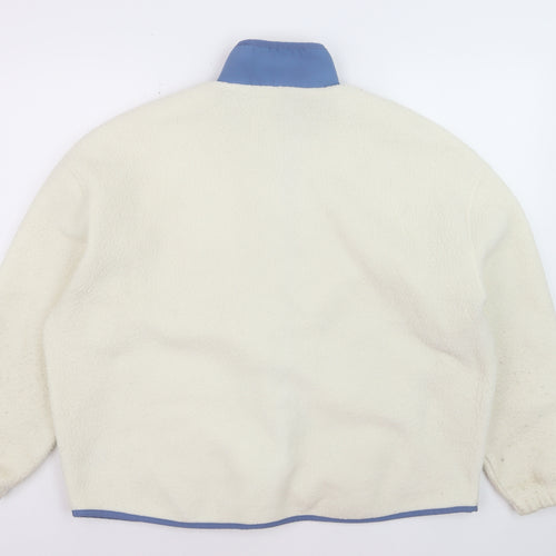 Dunnes Women Ivory Blue Fleece Basic Jacket Size M