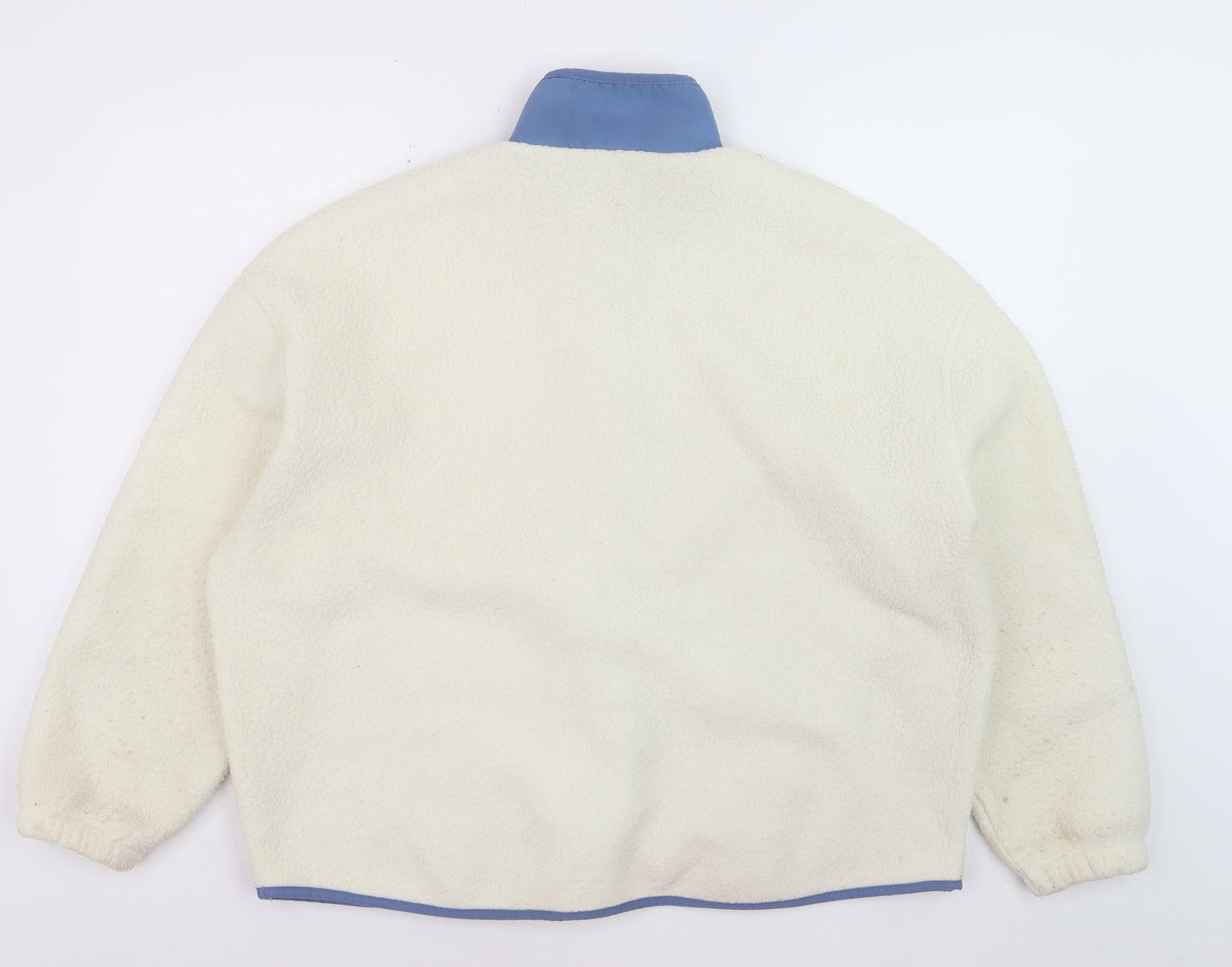 Dunnes Women Ivory Blue Fleece Basic Jacket Size M