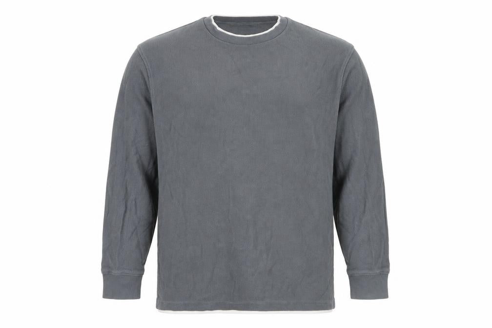 Front view of Next Men’s Grey Regular Fit Long Sleeve Cotton Top M