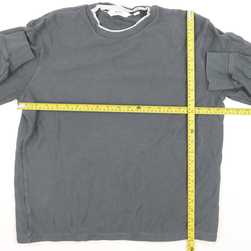 Next Men’s Grey Regular Fit Long Sleeve Cotton Top M