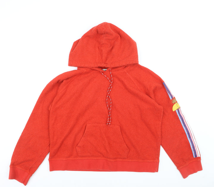 Faherty Boys Red Pullover Hoodie XL Cotton Blend Kangaroo Pocket
